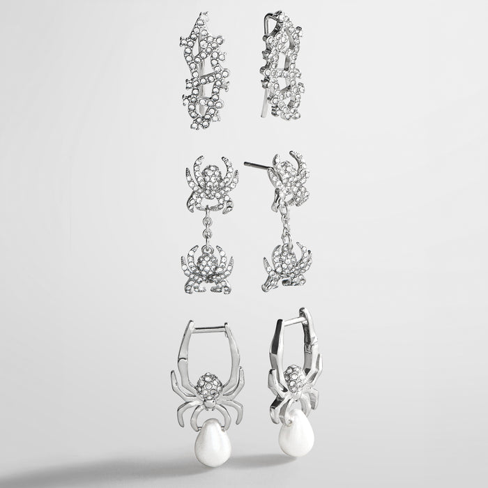 Caught in the Web Spider Earring Set