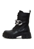 Chain Impact Combat Boots - Black