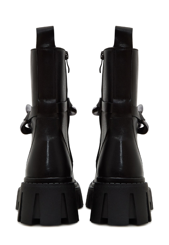 Chain Impact Combat Boots - Black
