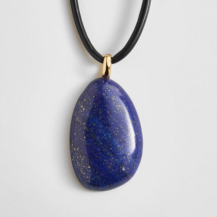 Chase Semi-Precious Pendant Necklace - Dark Blue