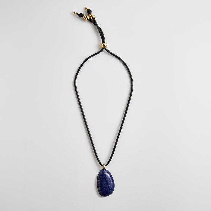 Chase Semi-Precious Pendant Necklace - Dark Blue