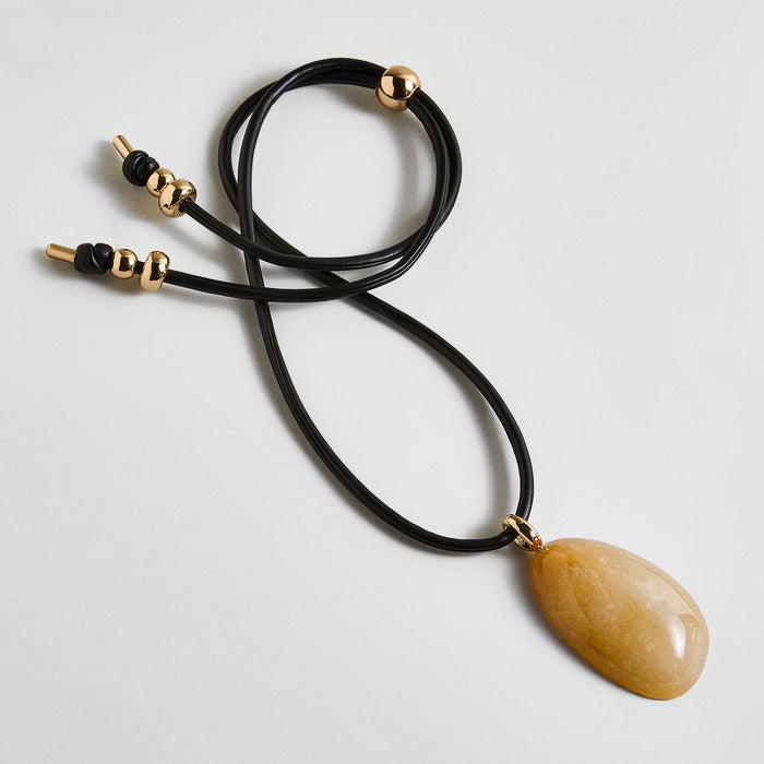 Chase Semi-Precious Pendant Necklace - Neutral