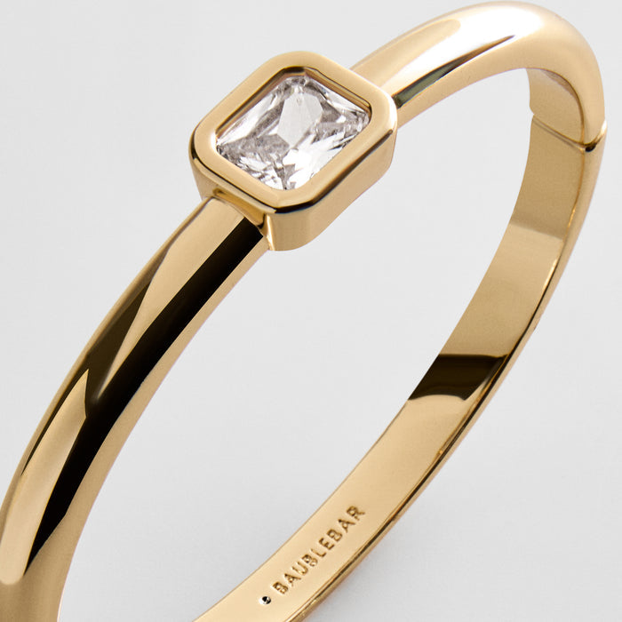 Christine Hinge Bangle Bracelet - Rectangular Bezel