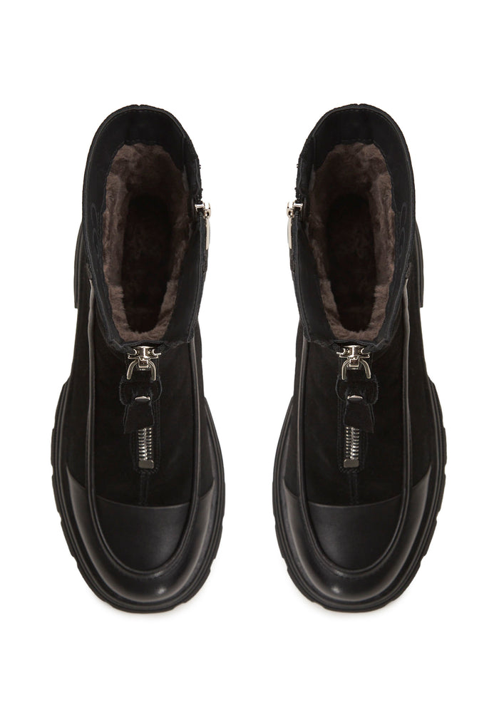 Chunky Zip Ankle Boots – Black