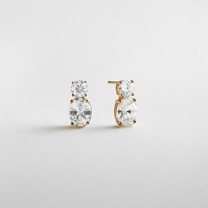 Clarisse 14K Gold Crystal Drop Earrings