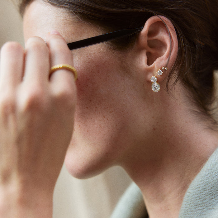 Clarisse 14K Gold Crystal Drop Earrings