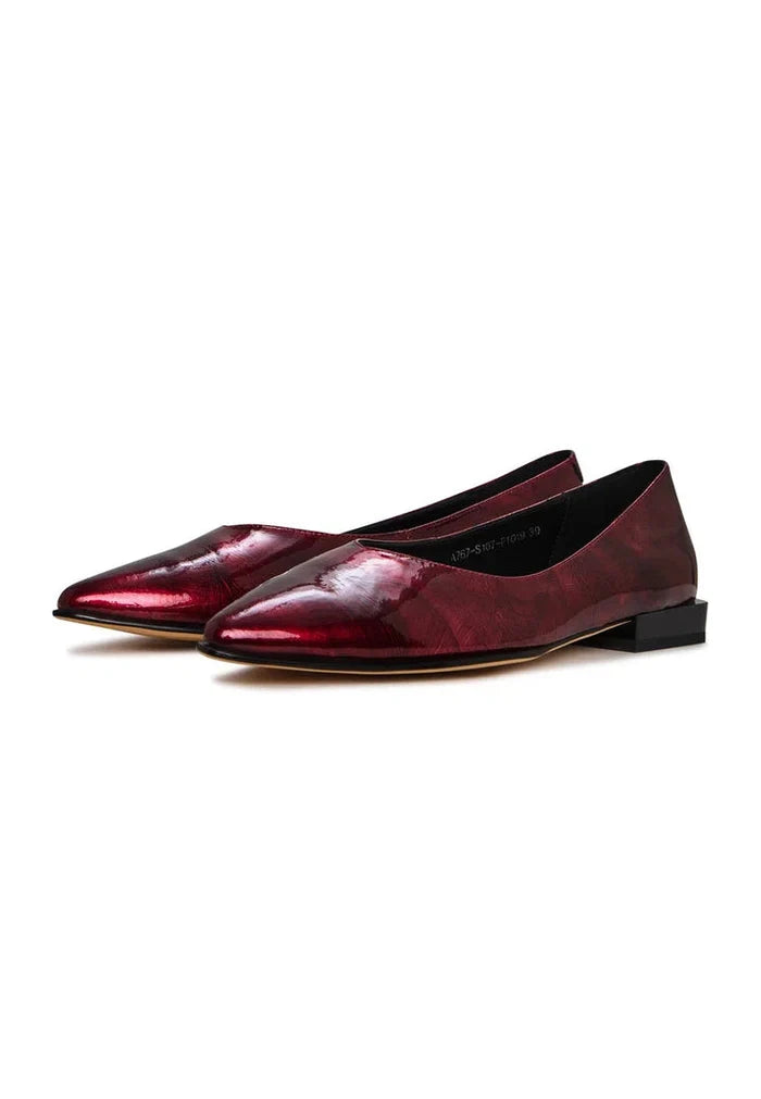 Classic Black Pointed-Toe Ballet Flats - Bordeaux