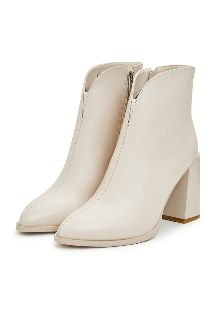 Classic Leather Block Heel Ankle Boots - Cesare Gaspari