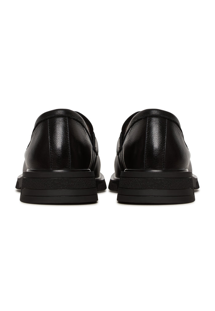 Classic Leather Twist Loafers – Black