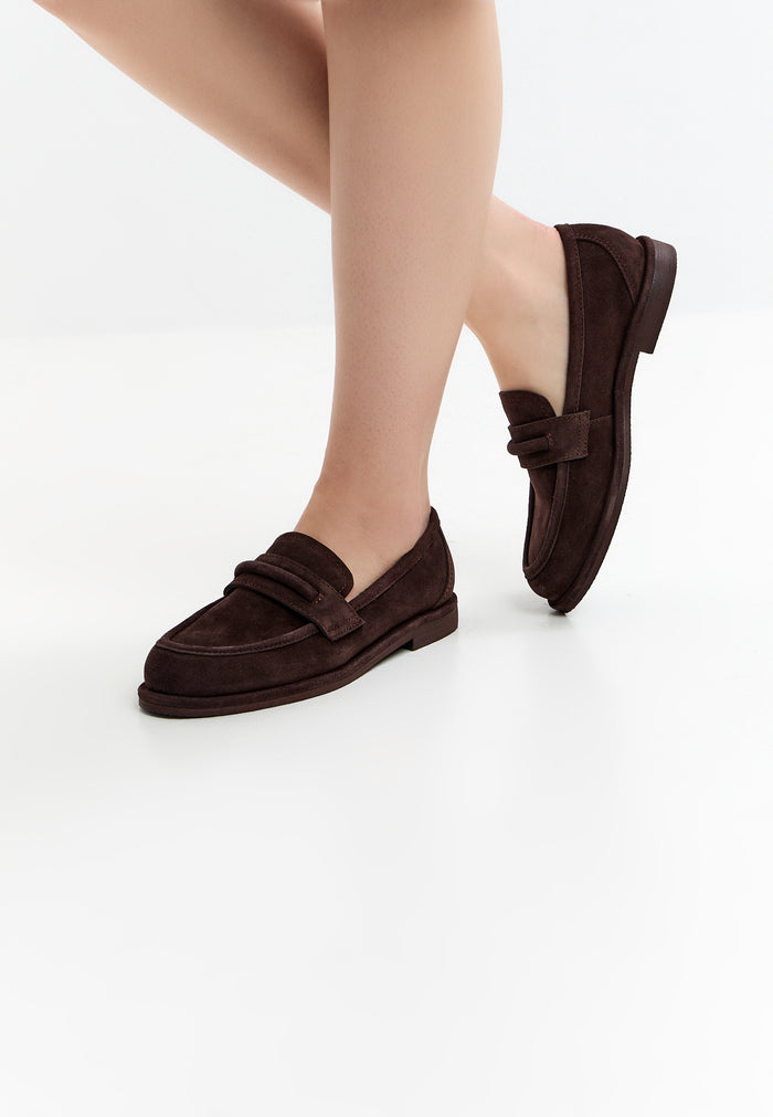 Classic Penny Loafers – Suede Brown
