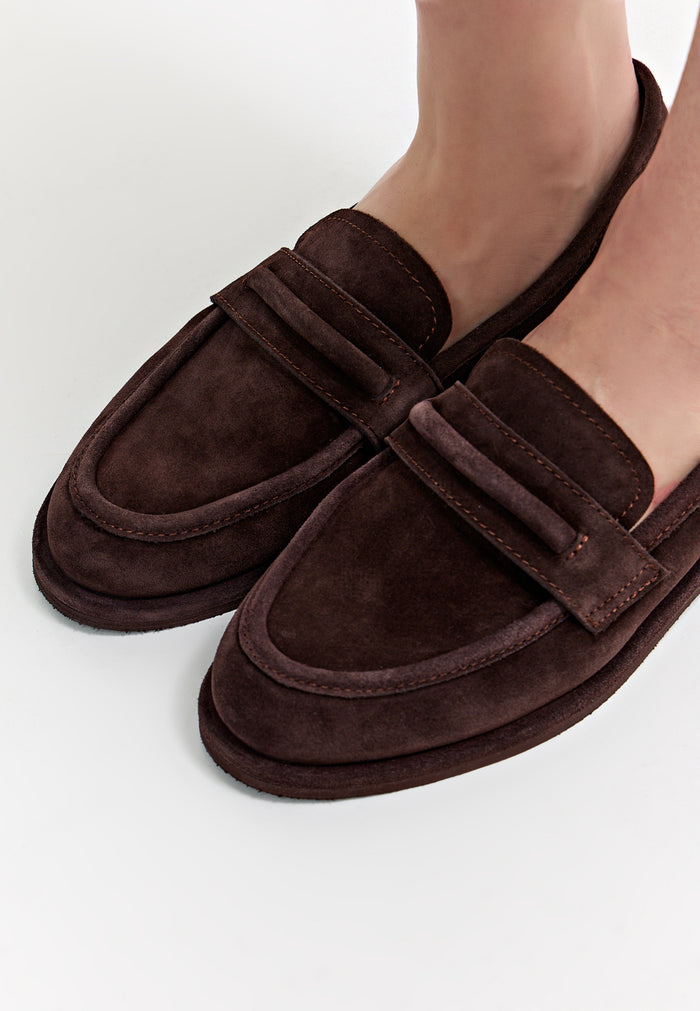 Classic Penny Loafers – Suede Brown