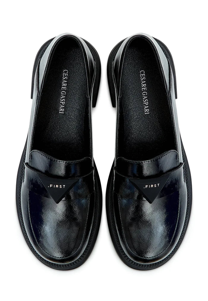 A stylish pair of men's slip-on black loafers, the perfect classic shoes for any occasion.