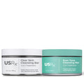 Two jars of USRx facial cleansing bars on a white background