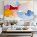 Pink And White Wall Art Huge Contemporary Warm Tone Texture Artwork Colorful Abstract Art for Sale