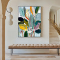 Hand-Painted Textured Botanical Canvas Art Modern Garden Decor