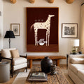 Original Folk Art Horse Painting With Martini Glasses For Dining Room Wall Decor