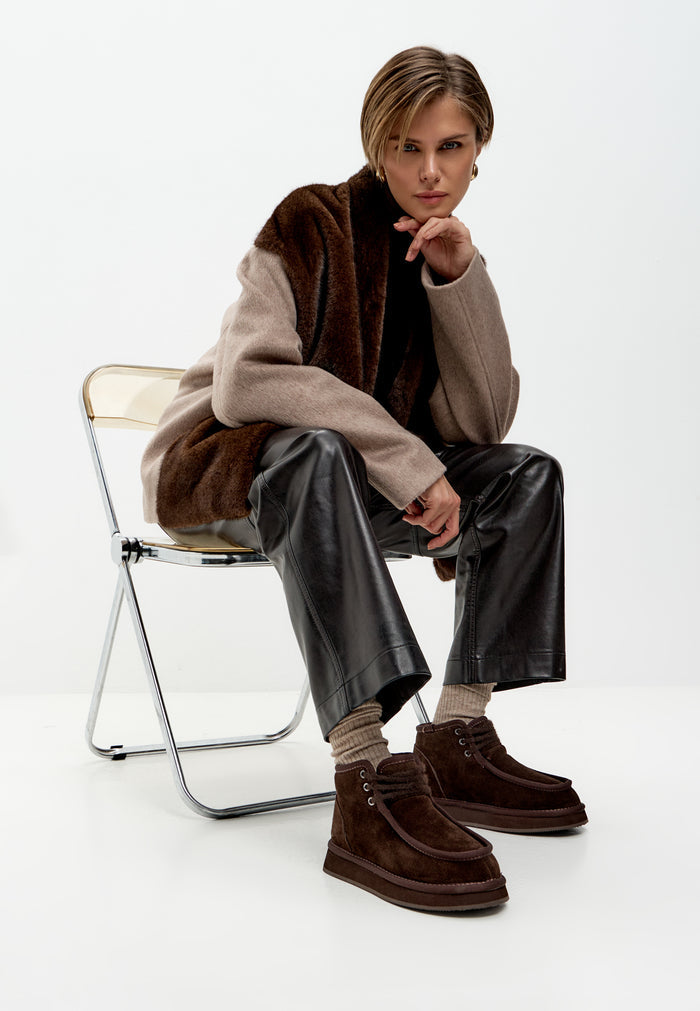 Cozy Trek Ankle Boots - Dark Brown