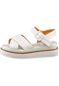 Cross-Strap Leather Platform Sandals – Off-White