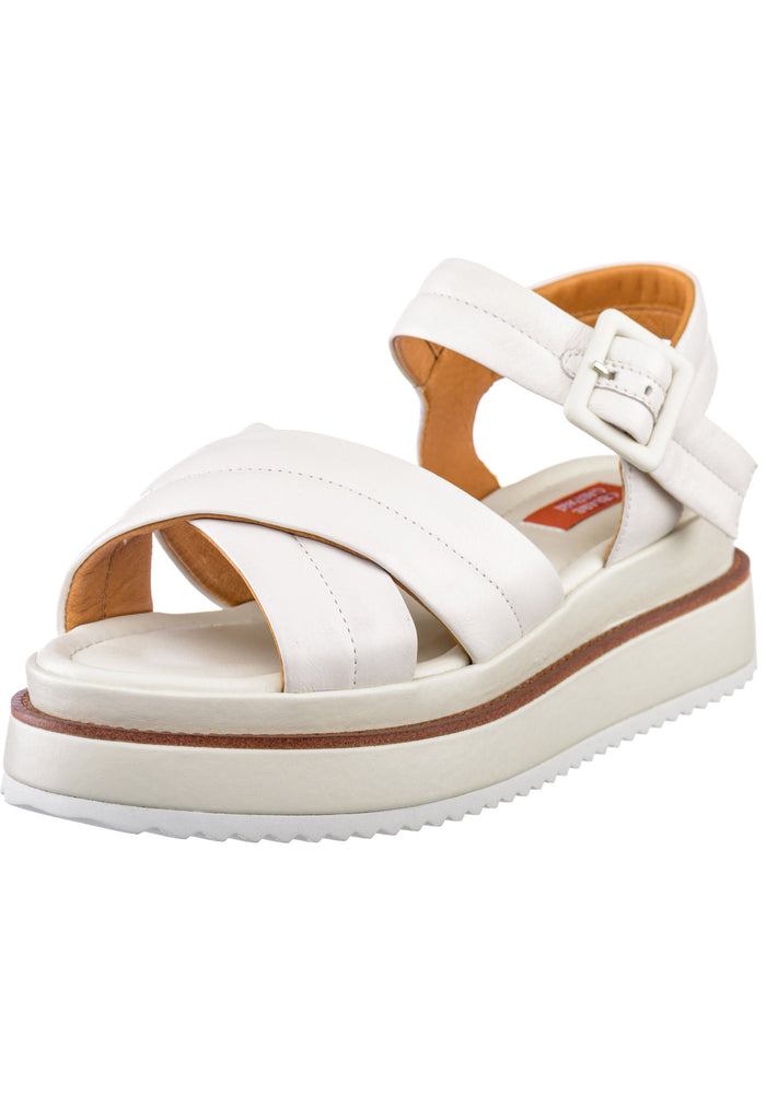Cross-Strap Leather Platform Sandals – Off-White