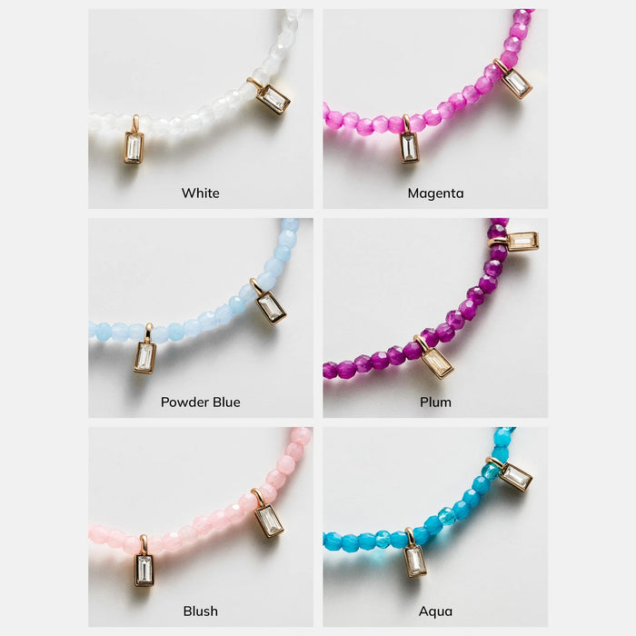 Crystal Beaded Bracelet - Aqua