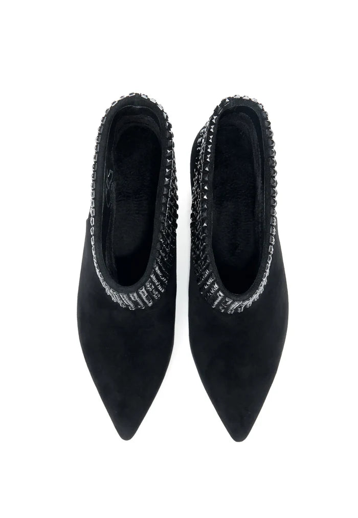 Crystal Cuff Suede Ankle Boot