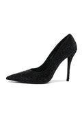 Crystal Stiletto Pumps - Black