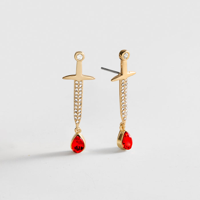 Cutting Edge Gold Dagger Earrings