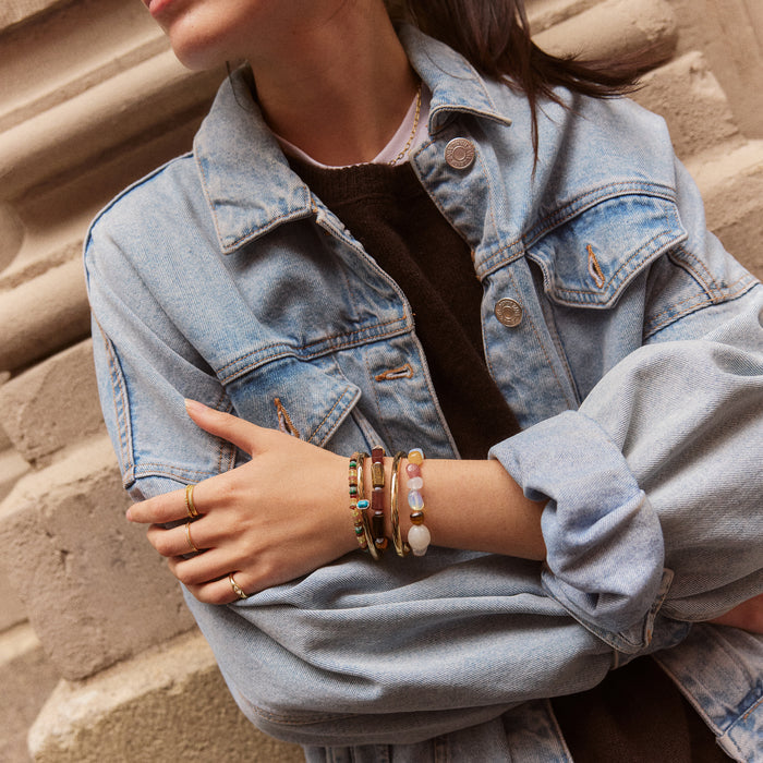 Darcy Semi-Precious Beaded Bracelet Set - Neutral