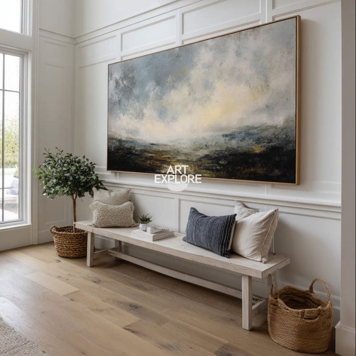 Abstract Minimalist Landscape Wall Art | Textured Oil Canvas ArtExplore