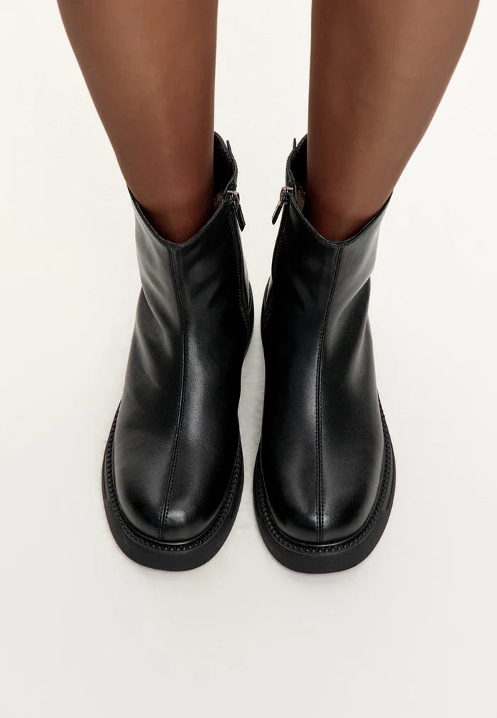 Decor Buckle Ankle Boots - Black