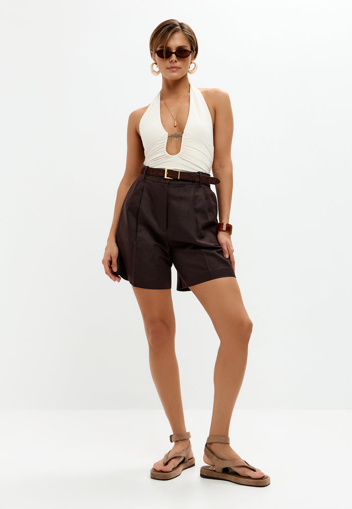 Desert Strap Suede Sandals – Beige