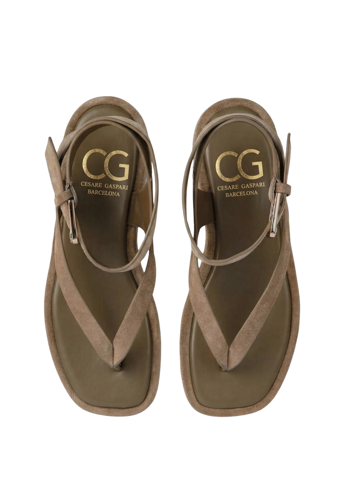 Desert Strap Suede Sandals – Beige
