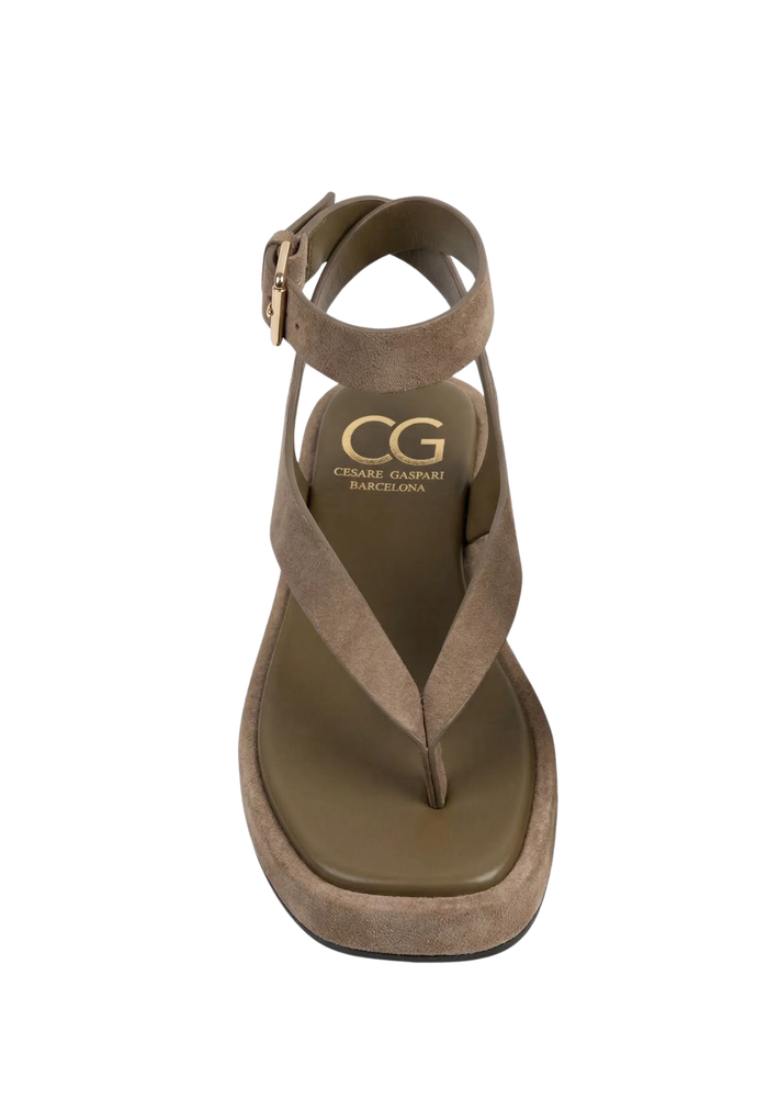 Desert Strap Suede Sandals – Beige