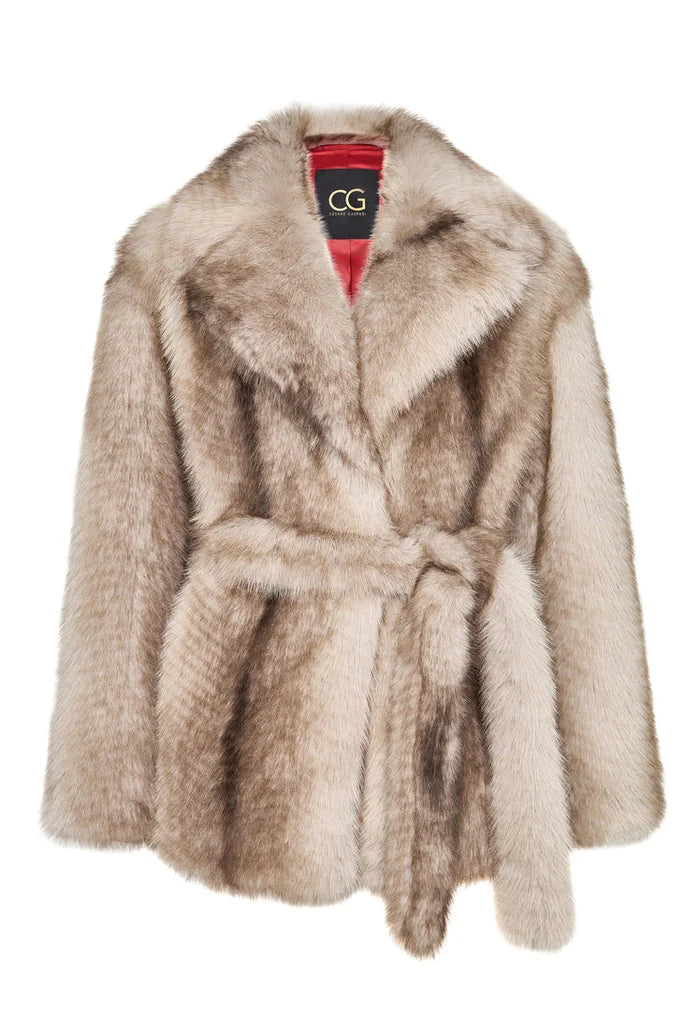A stylish and cozy faux fur winter coat in rich brown, exemplifying luxury outerwear for women's fashion.