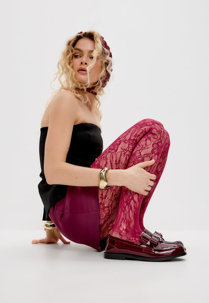 Elegant Loafers with Red Bow Dorothy - Patent Red