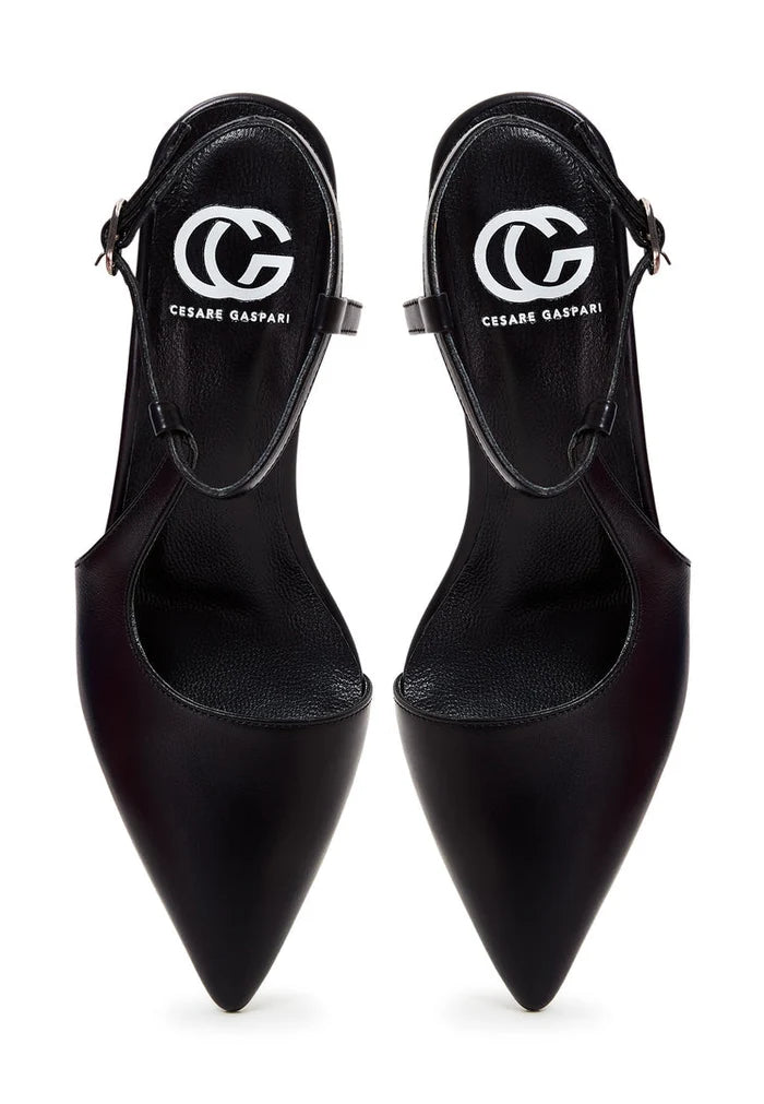 A chic pair of elegant luxe black pumps, embodying luxury footwear with designer heels, ideal for those seeking classic black shoes.
