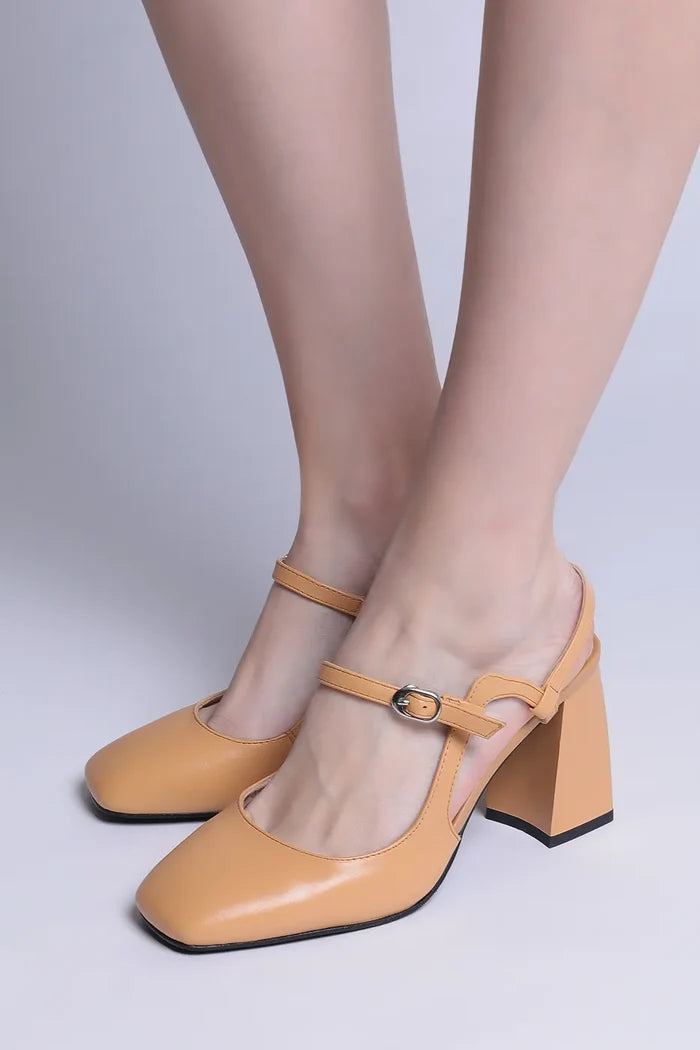 Elegant T-Bar Block Heels