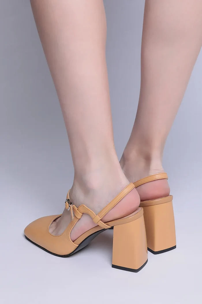 Elegant T-Bar Block Heels