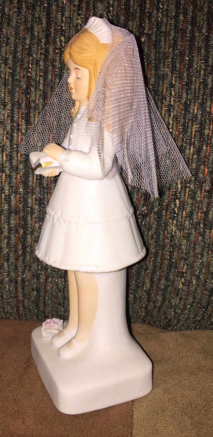 Enesco 1981 First Communion, Holy Communion Young Girl Figurine