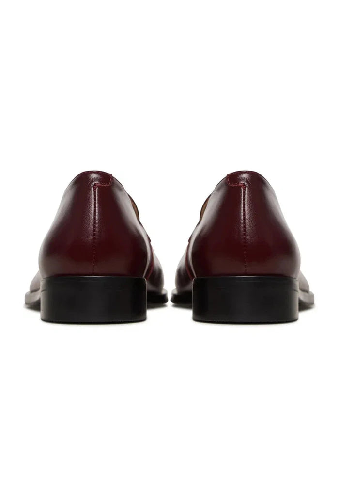 A stylish pair of Bordeaux loafers, perfect for the equestrian chic fashionista looking for fashionable equestrian footwear.