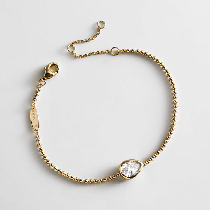 Eunice 14K Gold Crystal Bracelet - Pear Cut