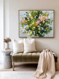 Hand-Painted Original Palette Knife Painting Large Wide Moss Canvas