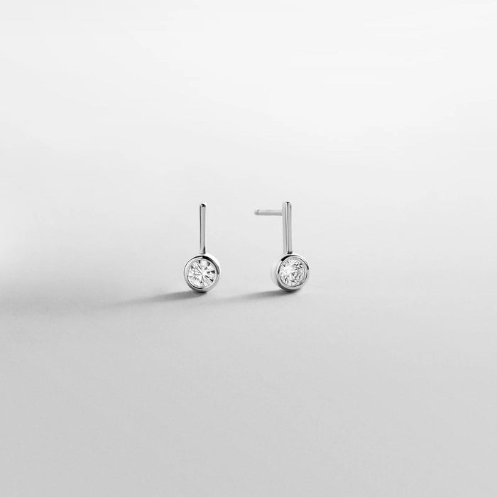 Fallon Sterling Silver Bezel Earrings - Silver