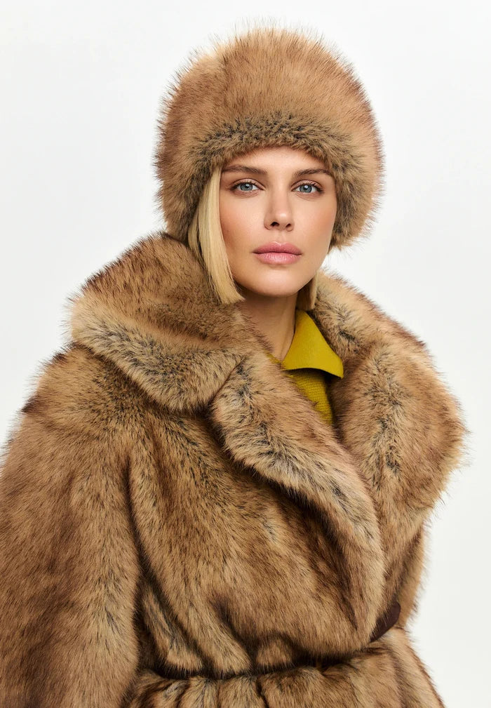 Faux Fur Hat – Brown