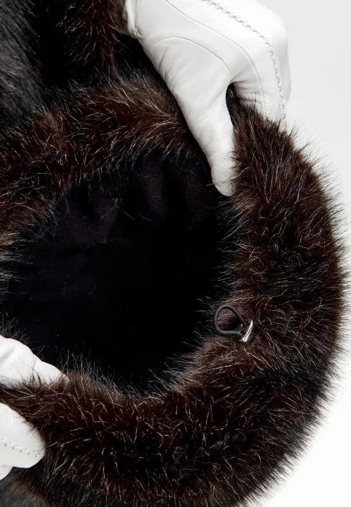 Faux Fur Hat – Dark Brown