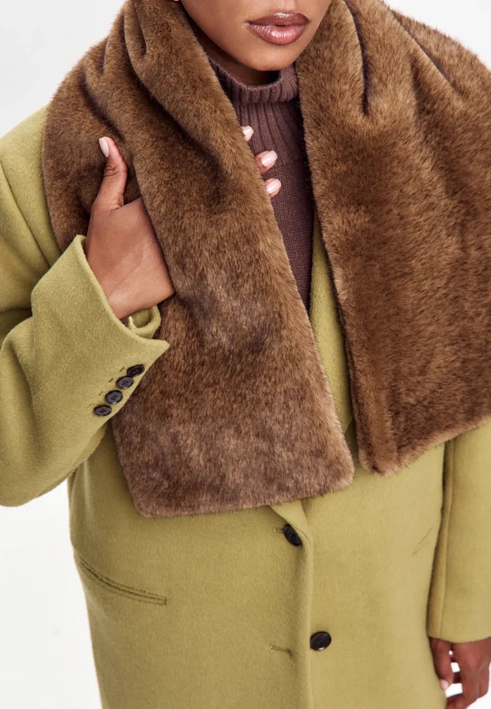 Faux Fur Scarf — Brown