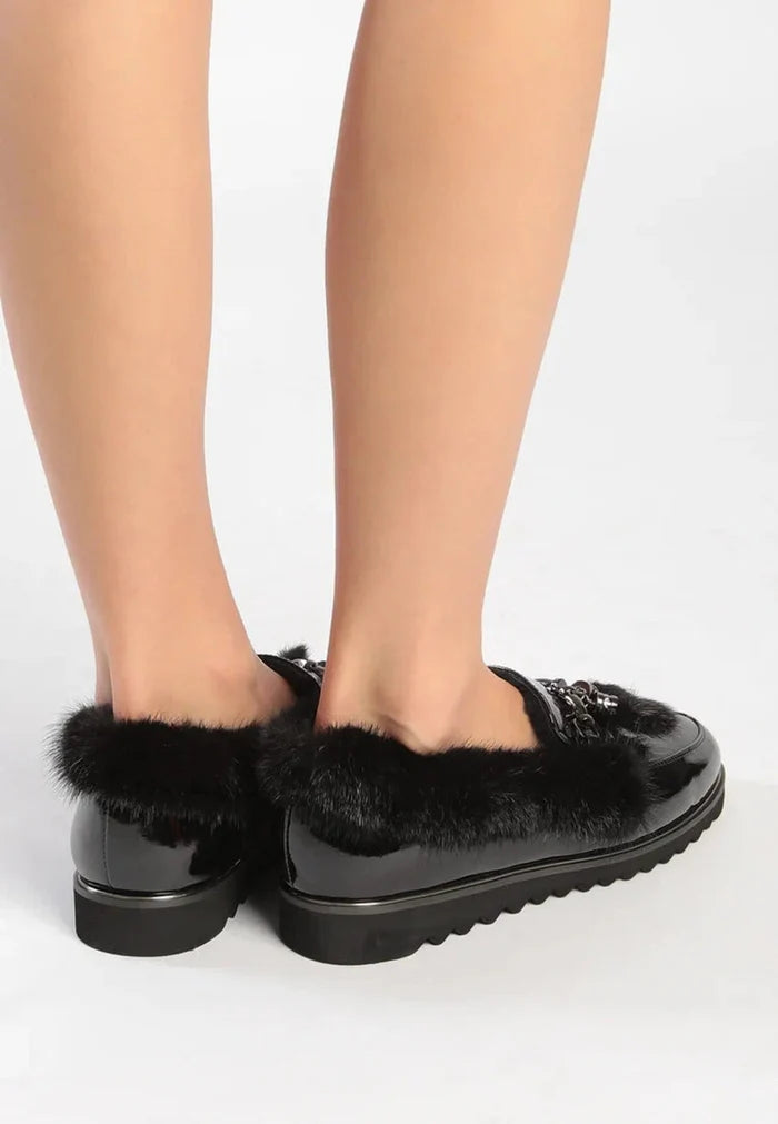 Faux Fur Trim Loafers