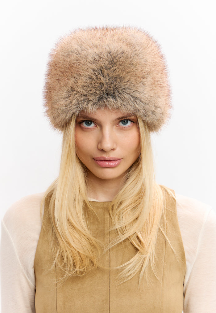 Faux Fur Winter Hat – Beige