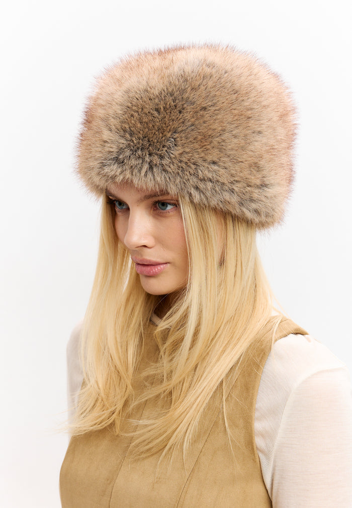 Faux Fur Winter Hat – Beige