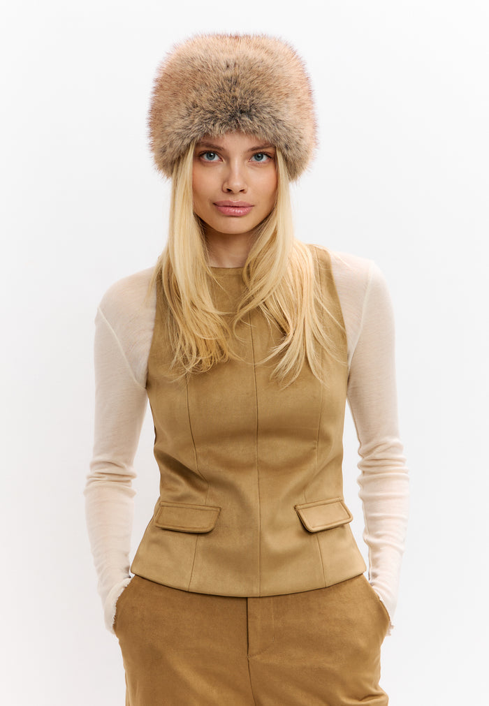 Faux Fur Winter Hat – Beige